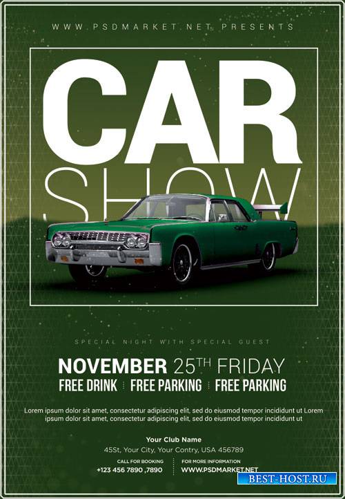 Car Show Event Flyer – PSD Template