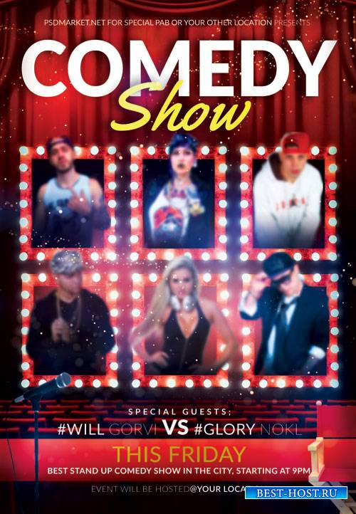 COMEDY SHOW FLYER – PSD TEMPLATE