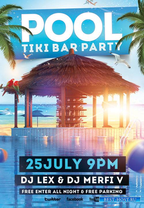 POOL PARTY FLYER - PSD TEMPLATE