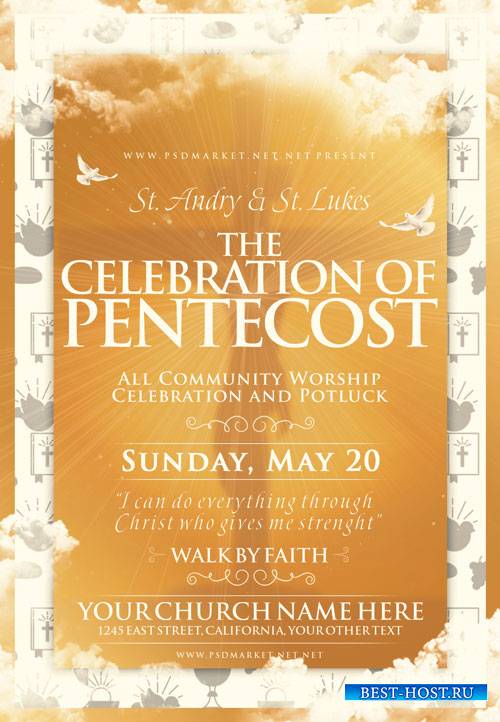 THE CELEBRATION OF PENTECOST FLYER PSD