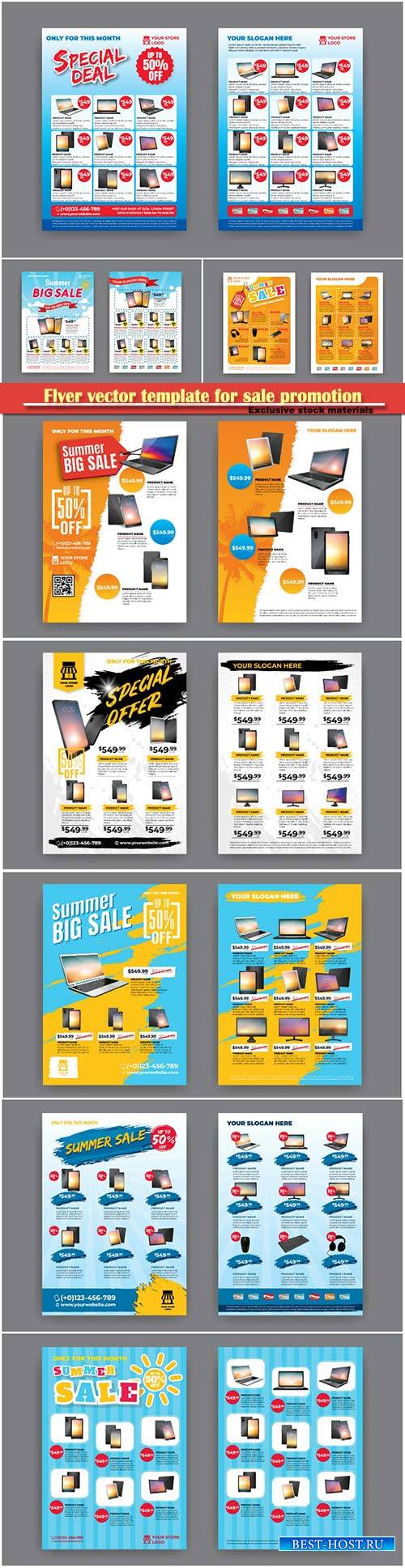 Flyer vector template for sale promotion