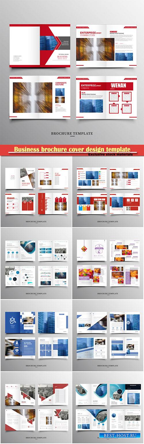 Business brochure cover design template, vector flyer