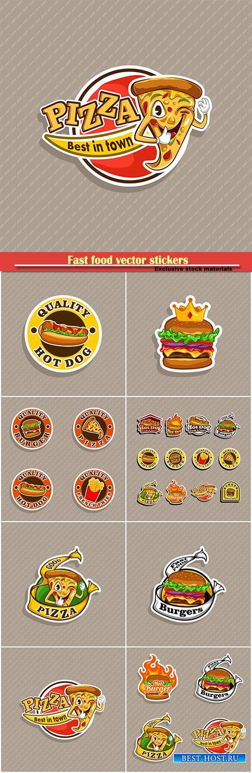 Fast food vector stickers