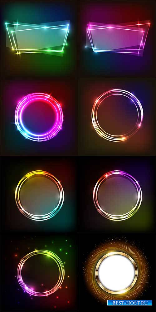 Неоновые фоны в векторе / Neon backgrounds in vector