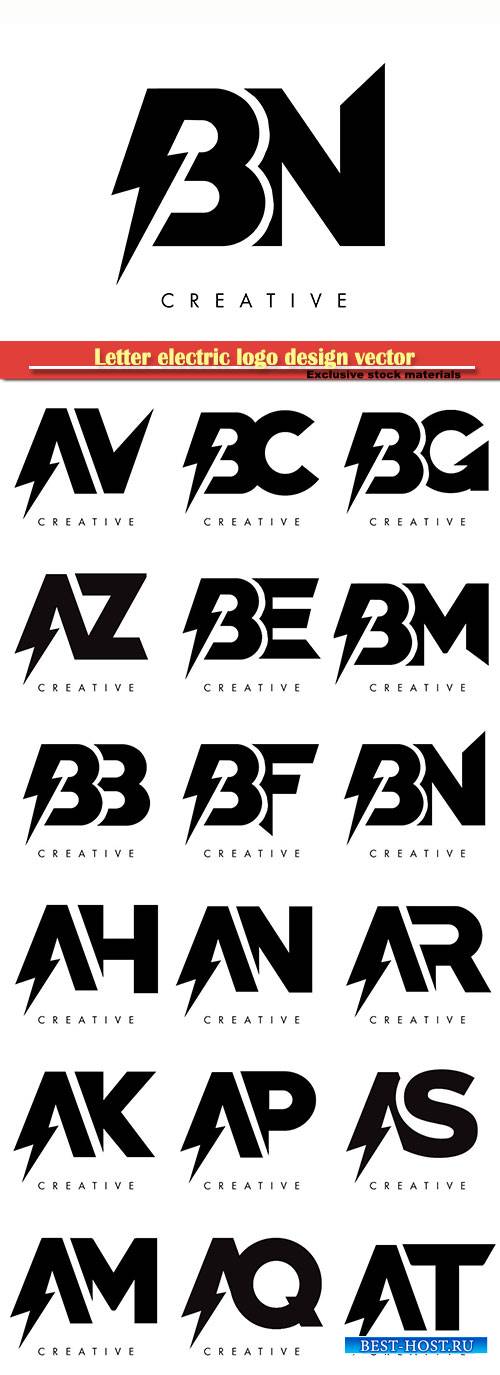 Letter electric logo design vector illustration