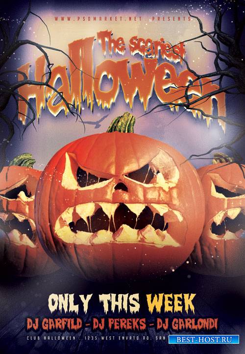 The scariest halloween - Premium flyer psd template