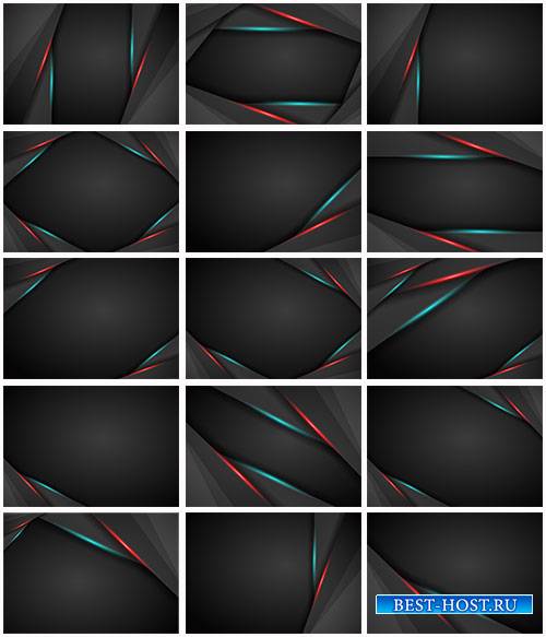 Чёрные абстрактные фоны в векторе / Black abstract backgrounds in vector