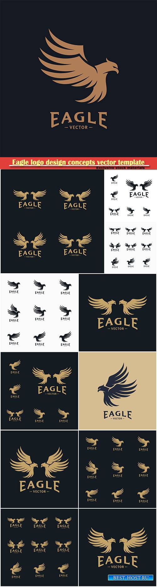 Eagle logo design concepts vector template, icon symbol