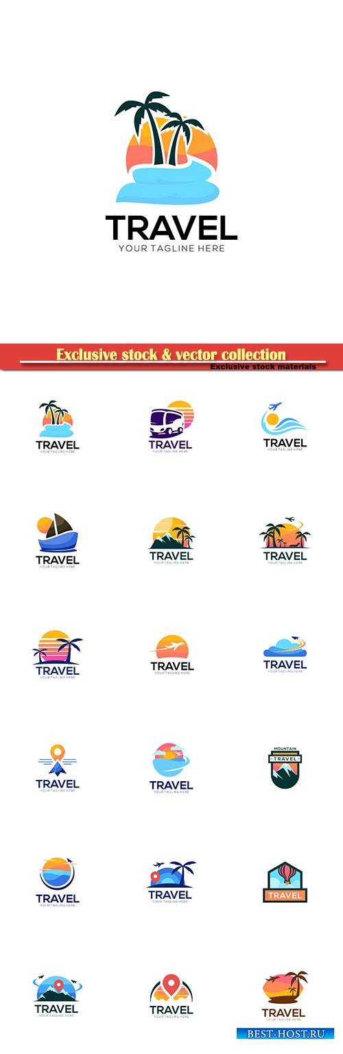 Travel vector logo design set