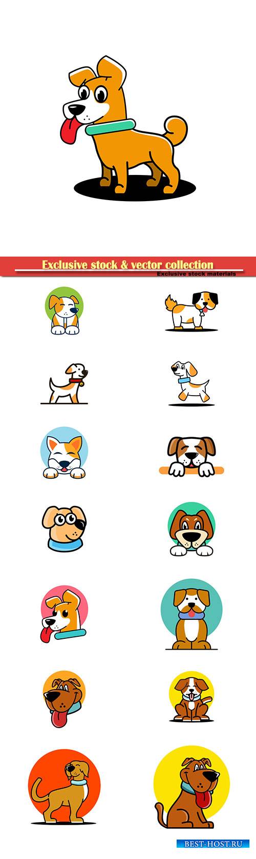 Cute dog logo design stock vectors