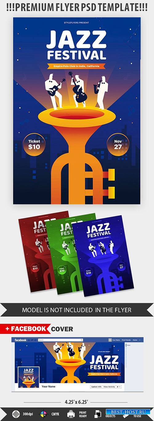 Jazz Festival psd flyer