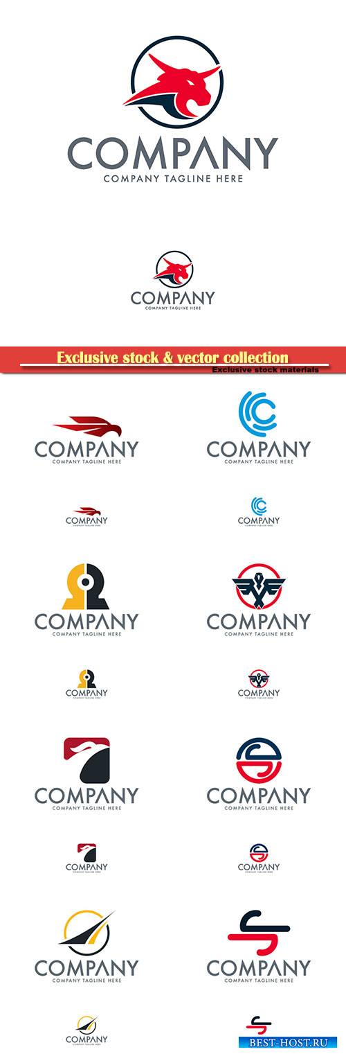 Logo vector template business set # 74