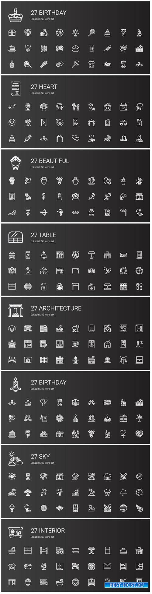 Icons set concept vector illustration