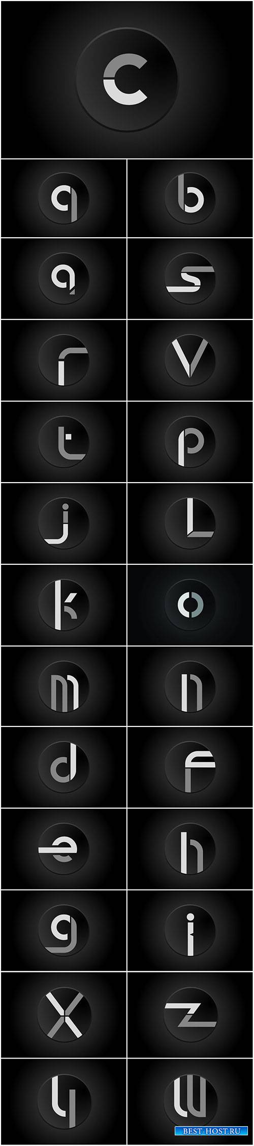 Black and white alphabet letter circle logo icon