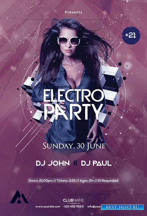 Electro Party - Premium flyer psd template