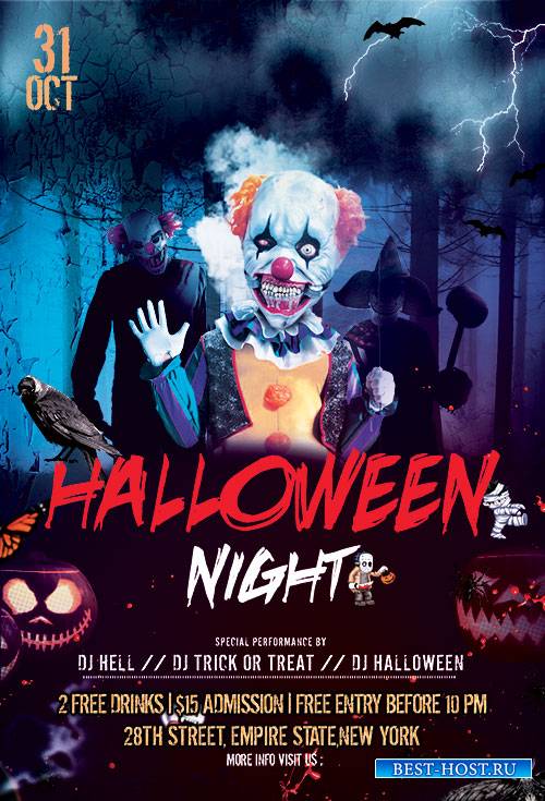Halloween Nightmare PSD Flyer Template