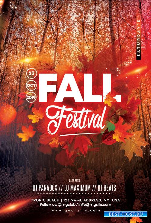 Fall Festival Party PSD Flyer Template