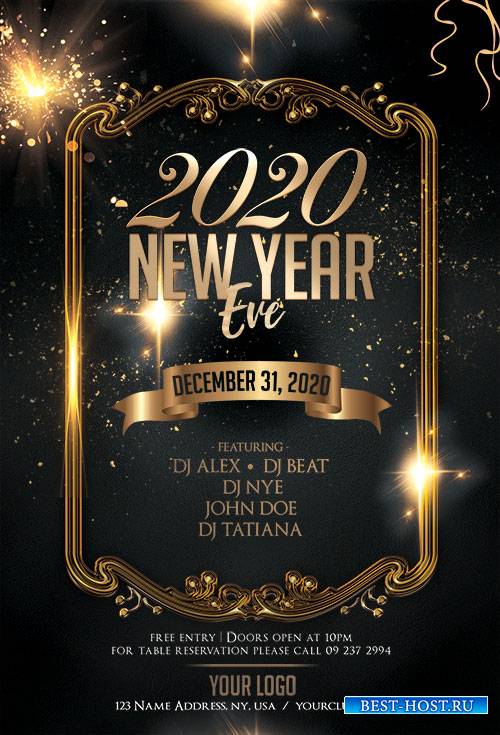 New Year Eve 2020 PSD Flyer Template