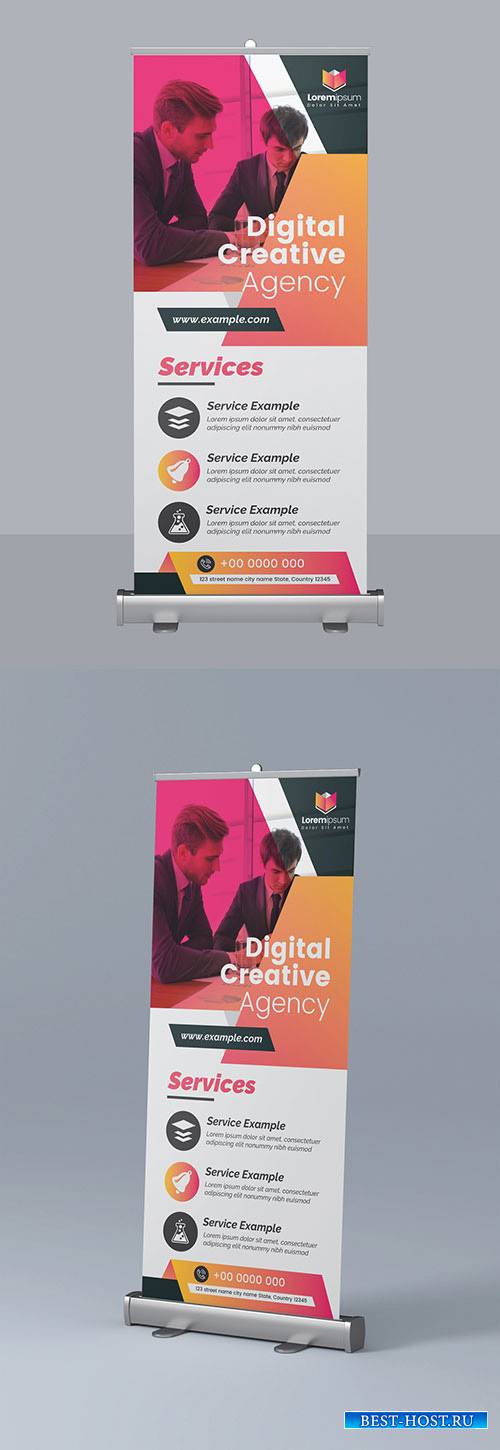 Abstract Roll Up Banner Layout 295382484