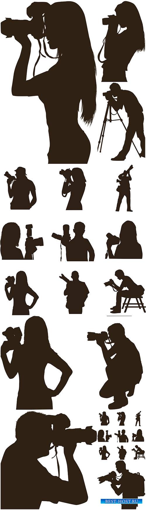 Photographer silhouette vector illustration