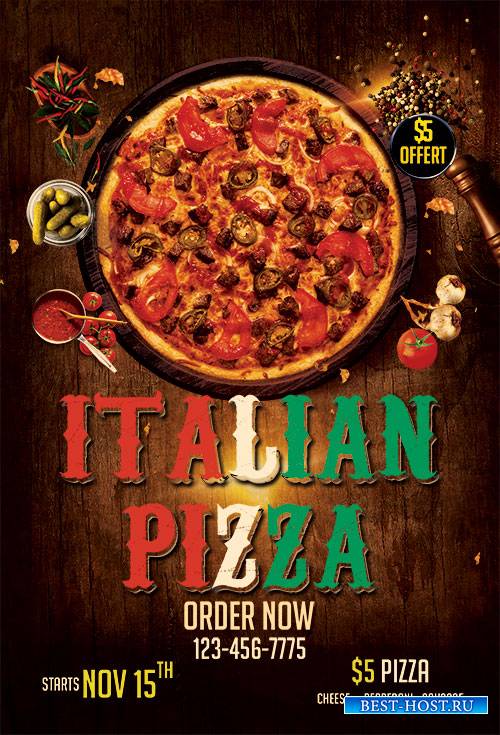 Italian Pizza PSD Flyer Template