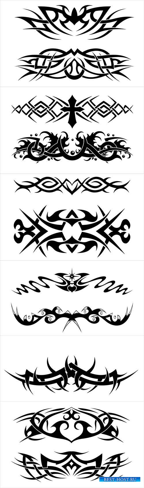 Vector flat tribal tattoo pattern