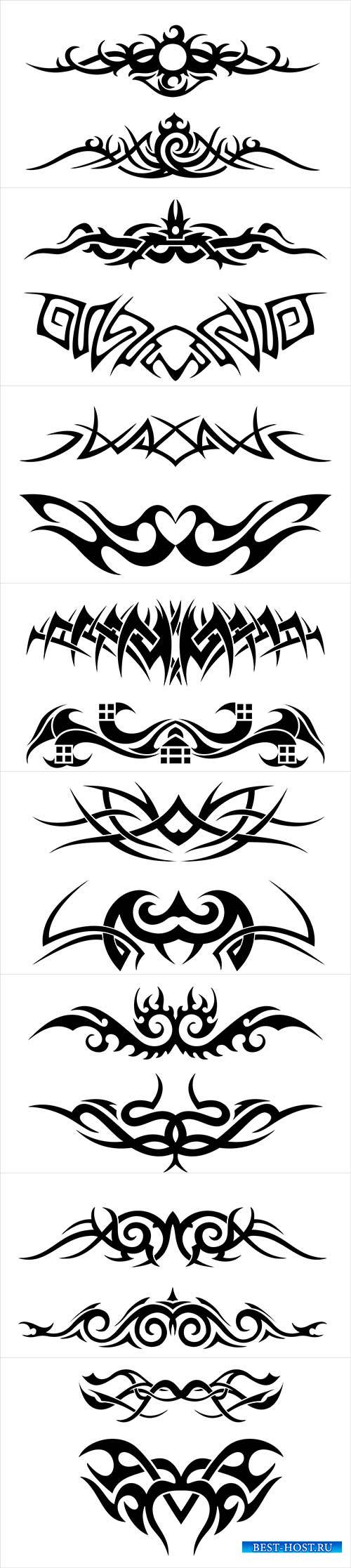 Vector flat tribal tattoo pattern # 2
