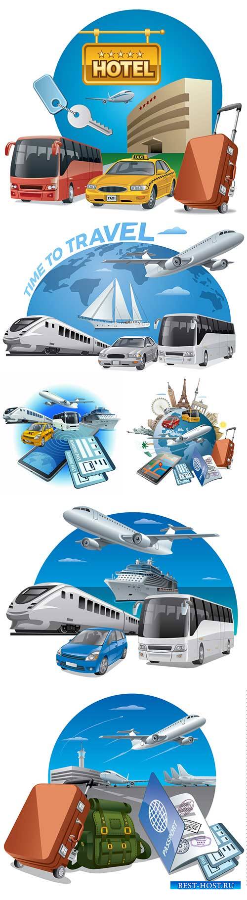 Transports for travel vector illustration