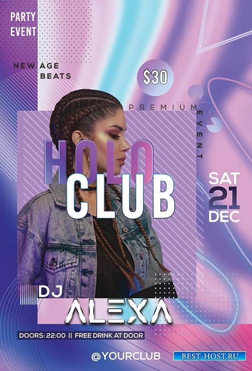 Holo Club - Premium flyer psd template