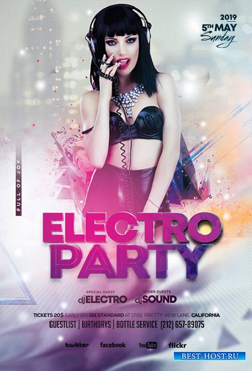 Electro Party PSD Flyer Template