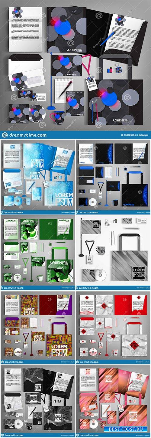 Corporate identity template with colorful design