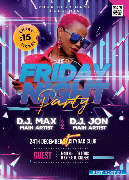 Friday Night Party - Premium flyer psd template