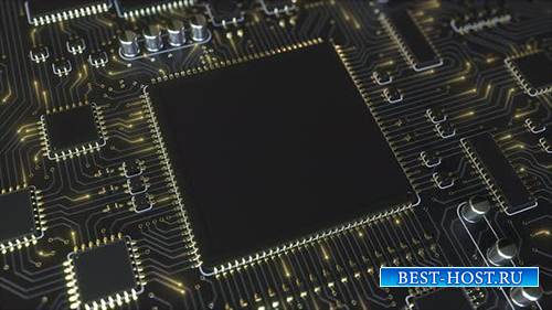 Videohive - Black Chip on a Circuit Board - 25020899
