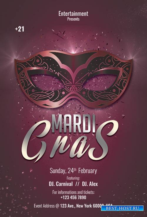 Mardi Gras - Premium flyer psd template
