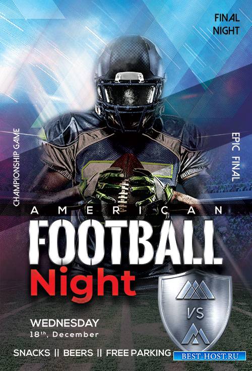 American Football Night - Premium flyer psd template