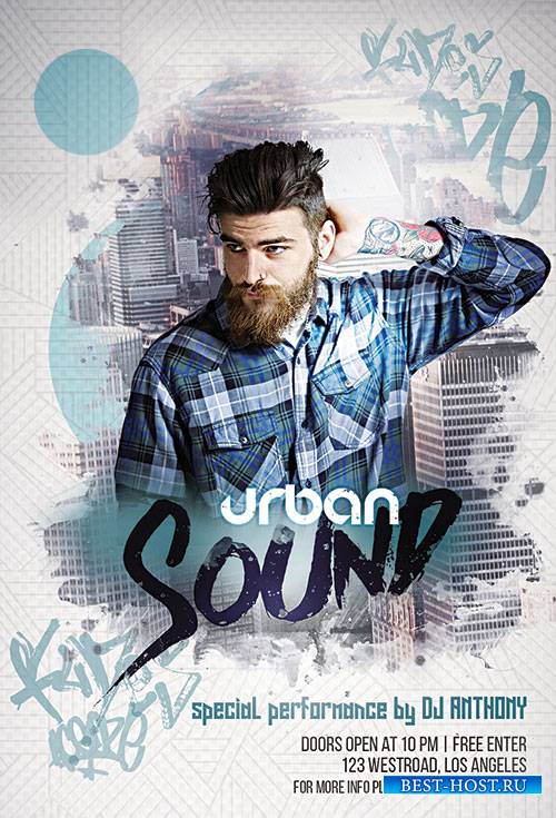 Urban Sound - Premium flyer psd template, Facebook Cover