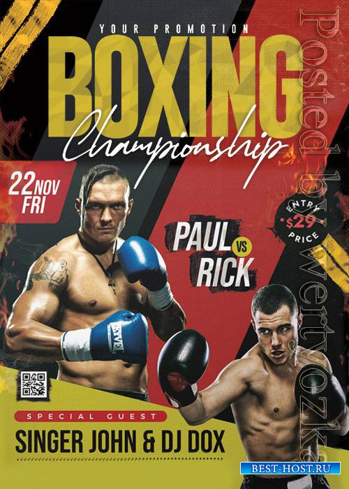 Boxing Tournament - Premium flyer psd template