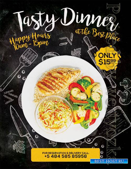Tasty Dinner - Premium flyer psd template