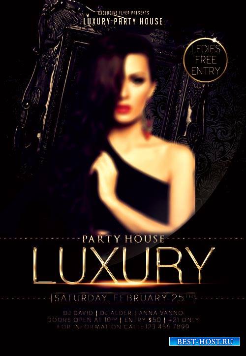 Luxury night party psd flyer template