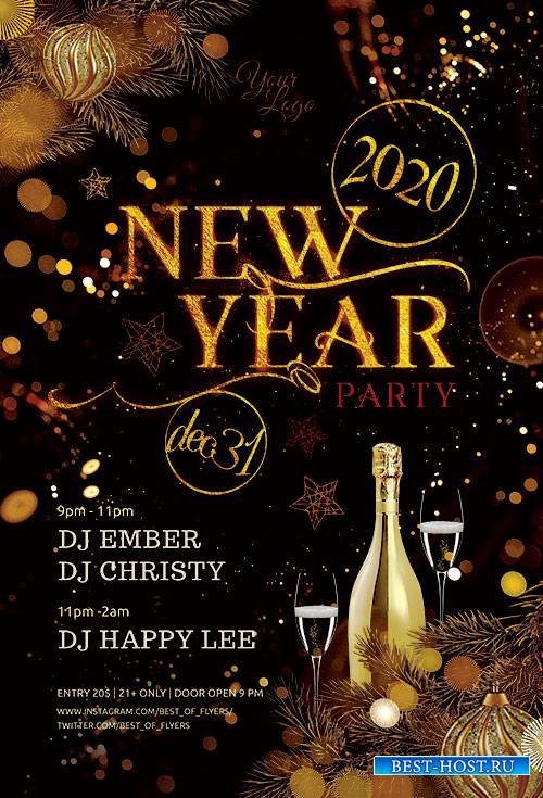 New Year Party 2020 - Premium flyer psd template