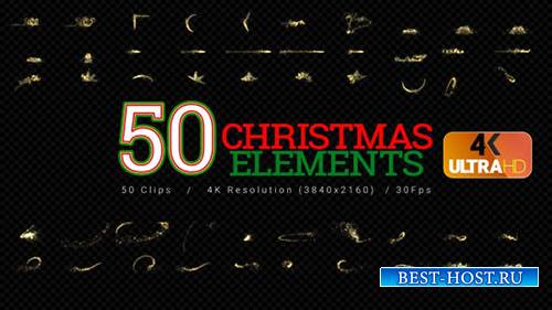 Videohive - Christmas Elements - 50Clips 4K - 
25060401