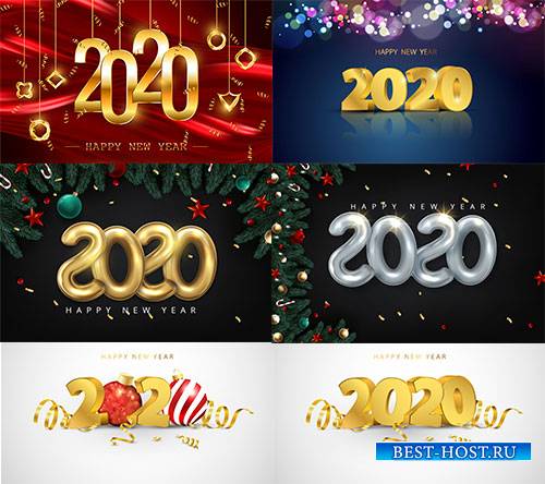 С Новым Годом 2020 - Векторный клипарт / Happy New Year 2020 - Vector Graphics