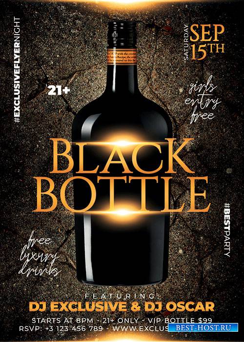 Black_bottle_party - Premium flyer psd template