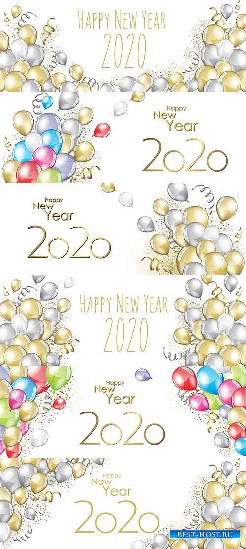 Фоны с шарами 2020 - Векторный клипарт / Backgrounds with balls 2020 - Vector Graphics