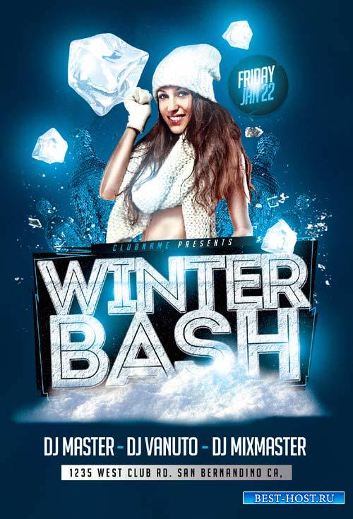Winter Bash psd flyer template