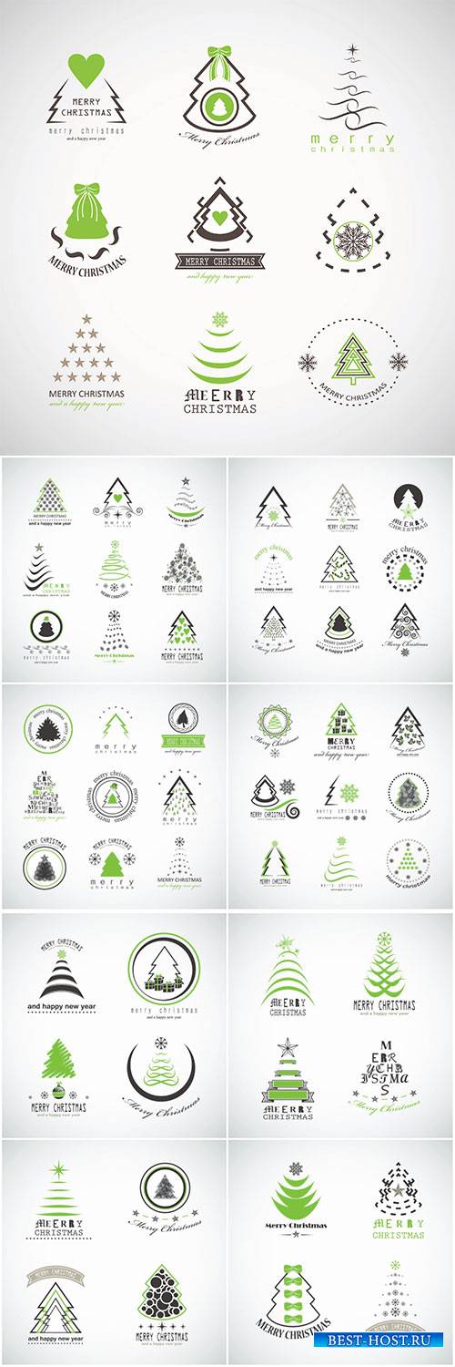 Abstract Christmas Tree Icons