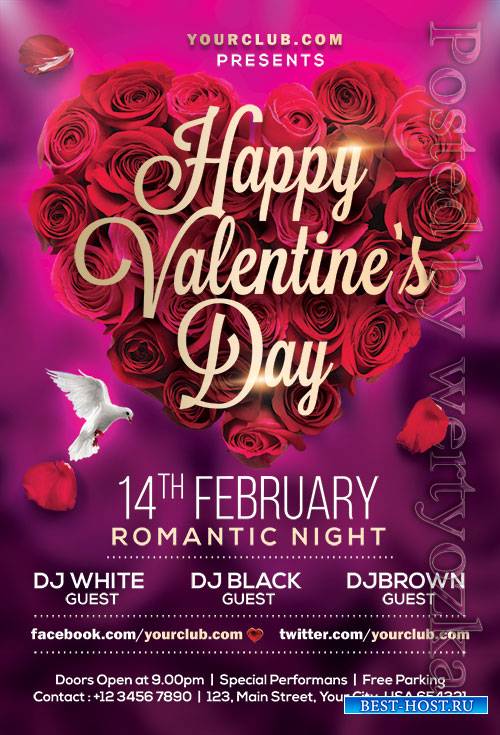 Valentines Day - Premium flyer psd template