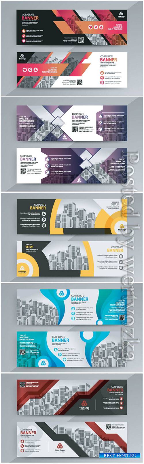 Horizontal advertising business banner layout template