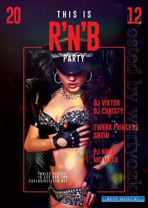 R n b party - Premium flyer psd template
