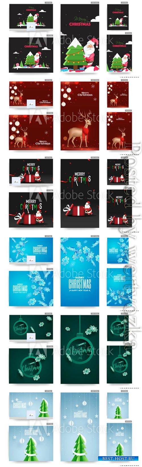 Social Media Christmas poster and template vector design